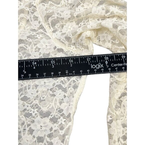 Romantic Ethereal Off White Lace Mesh Overlay Dress Cottagecore Fairycore Sz S - Picture 7 of 11